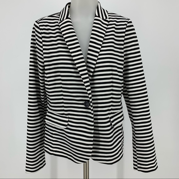 Covington Black+White Striped Blazer - Picture 1 of 7